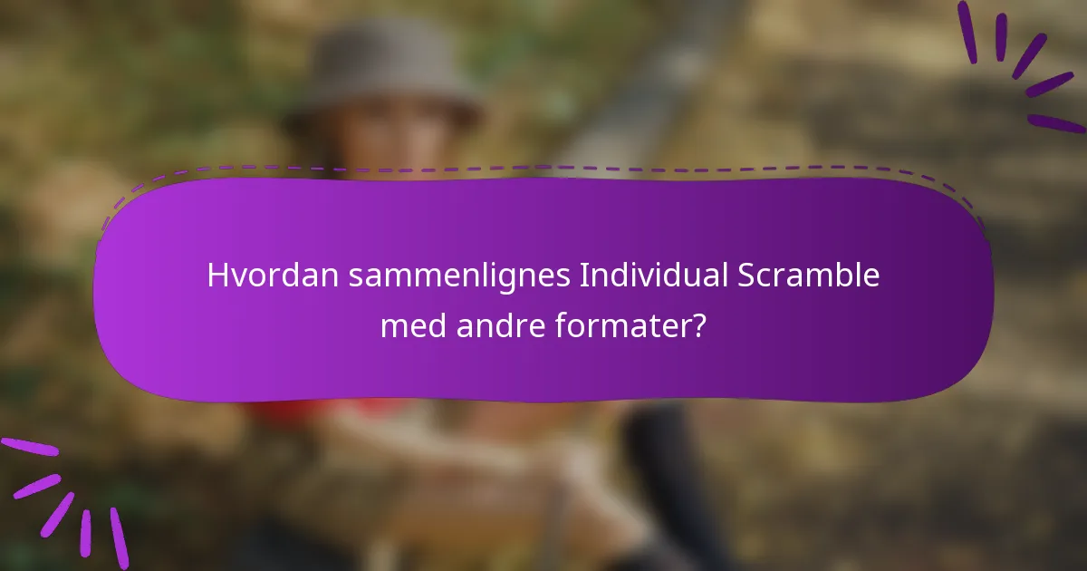 Hvordan sammenlignes Individual Scramble med andre formater?