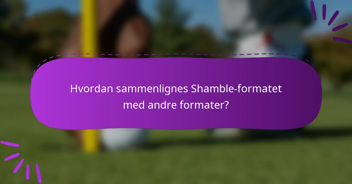 Hvordan sammenlignes Shamble-formatet med andre formater?